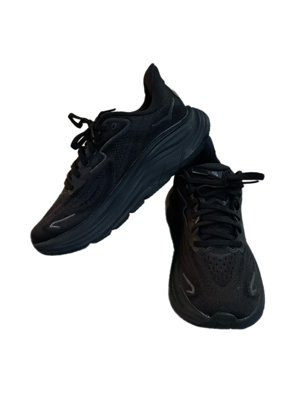 Hoka One One Clifton 10 Women's All-Black Athletic Running Shoes size 7.5